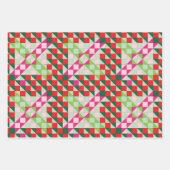 Patchwork Weihnachten Geschenkpapier Set (Vorderseite 3)