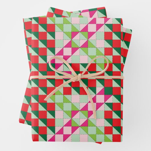 Patchwork Weihnachten Geschenkpapier Set (Beispiel)