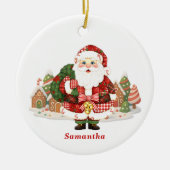 Patchwork Weihnachten Keramik Ornament (Vorne)