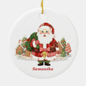 Patchwork Weihnachten Keramik Ornament (Hinten)