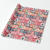 Patchwork-Weihnachten Mehrfarbig Geschenkpapier (Ungerollt)