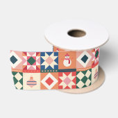 Patchwork-Weihnachten Mehrfarbig Satinband (Spule)