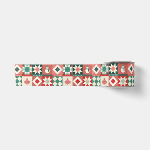 Patchwork-Weihnachten Rot und Grün Satinband