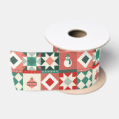Patchwork-Weihnachten Rot und Grün Satinband (Spule)