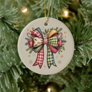 Patchwork-Weihnachts-Schale-Rustikal Keramik Ornament