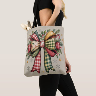 Patchwork-Weihnachts-Schale-Rustikale Feiertage Tasche