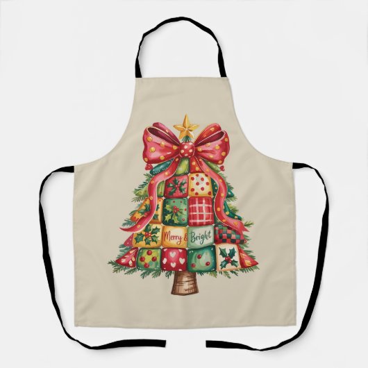 Patchwork-Weihnachtsbaum Coquette Xmas Baum Schürze (Vorderseite)
