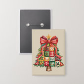 Patchwork Weihnachtsbaum Coquette Xmas Tree Button (Vorderseite/Rückseite)