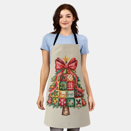 Patchwork Weihnachtsbaum Coquette Xmas Tree Schürze (Getragen)