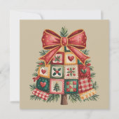 Patchwork Weihnachtsbaum Coquette Xmas Urlaub Feiertagskarte (Vorderseite)