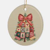 Patchwork Weihnachtsbaum Coquette Xmas Urlaub Keramik Ornament (Links)