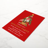 Patchwork-Weihnachtsbaum-Feiertagsfeier Folieneinladung (Gedreht)
