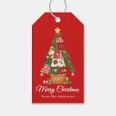 Patchwork Weihnachtsbaum Urlaub Geschenkanhänger (Rückseite)