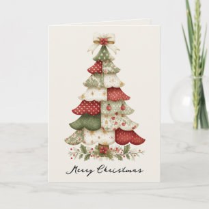 Patchwork-Weihnachtsbaum-Weihnachtskarte Feiertagskarte