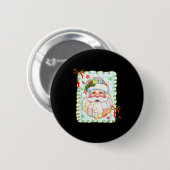 Patchwork-Weihnachtsmann-Gesicht Coquette Frohe We Button (Vorne & Hinten)
