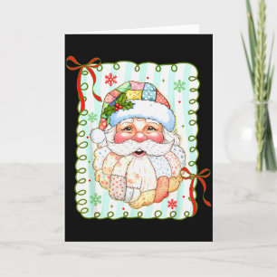 Patchwork-Weihnachtsmann-Gesicht Coquette Frohe We Karte