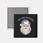 Patchwork-Weihnachtsmann-Gesicht Preppy-Mädchen-We Magnet (Vorderseite/Rückseite)