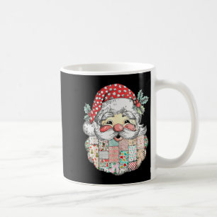 Patchwork-Weihnachtsmann-Gesicht Vintage Frohe Wei Kaffeetasse
