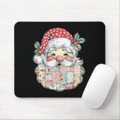 Patchwork-Weihnachtsmann-Gesicht Vintage Frohe Wei Mousepad (Mit Mouse)