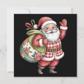 Patchwork-Weihnachtsmann Weihnachten Retro Fröhlic (Vorderseite)