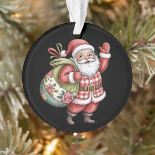 Patchwork-Weihnachtsmann Weihnachten Retro Fröhlic Ornament