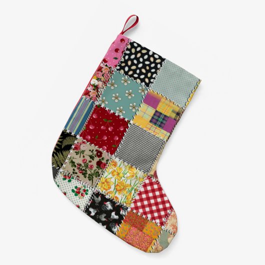 Patchwork-WeihnachtsStrumpf Kleiner Weihnachtsstrumpf (Vorderansicht (hängend))