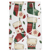 Patchwork-Weihnachtsstrümpfe Rot Grün Weiß Mittlere Geschenktüte (Rückseite)