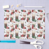 Patchwork-Weihnachtsstrümpfe Rot Grün Weiß Seidenpapier (Handwerk)