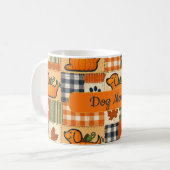 Patchwork-Welpe-Kürbis-Hundemama-Kaffeetasse Kaffeetasse (Vorderseite Links)