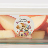 Patchwork Welpen Valentine Etiketten (Befestigt)