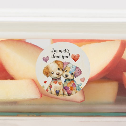 Patchwork Welpen Valentine Etiketten (Befestigt)