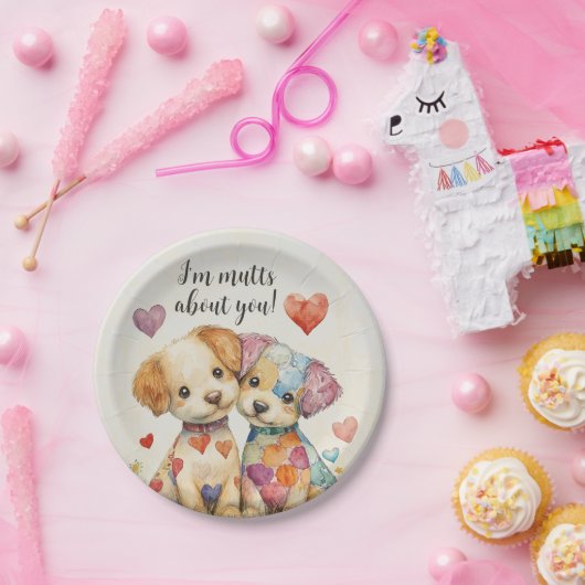 Patchwork Welpen Valentine Pappteller (Party)