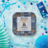 Patchwork Western-Denim-Bär Blaues Jeans-Baby-Part Pappteller (Party)