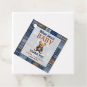 Patchwork Western Denim Bear Blue Jean Baby Shower Geschenkanhänger (Beispiel)