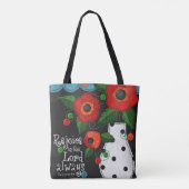 "Patchwork-Wiesen-" Mohnblumen-Taschen-Tasche mit Tasche (Rückseite)