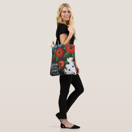 "Patchwork-Wiesen-" Mohnblumen-Taschen-Tasche mit Tasche (Am Model)