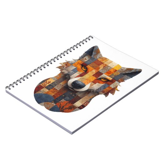 Patchwork Wolf Notebook Notizblock (Linke Seite)