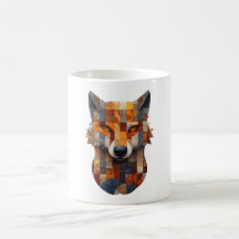 Patchwork Wolf Tasse