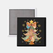Patchwork Xmas Coquette Bow Lace Merry Bright Chri Magnet (Vorderseite/Rückseite)