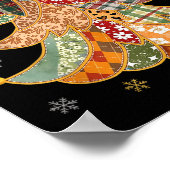 Patchwork Xmas Coquette Bow Lace Merry Bright Chri Poster (Ecke)