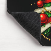 Patchwork Xmas Merry Christmas Tree Coquette Leopa Mousepad (Ecke)