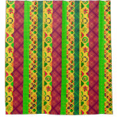 Patchwork-Zierlinien Pfade textilen boho vin Duschvorhang (Vorderseite)