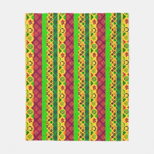 Patchwork-Zierlinien Pfade textilen boho vin Fleecedecke (Vorderseite)