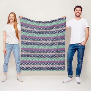 Patchwork-Zierlinien Pfade textilen boho vin Fleecedecke