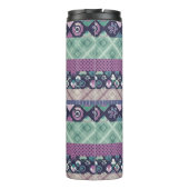 Patchwork-Zierlinien Pfade textilen boho vin Thermosbecher (Rückseite)