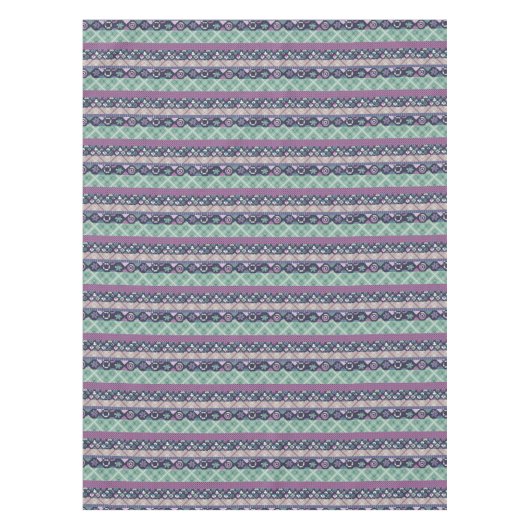 Patchwork-Zierlinien Pfade textilen boho vin Tischdecke (Vorderseite)