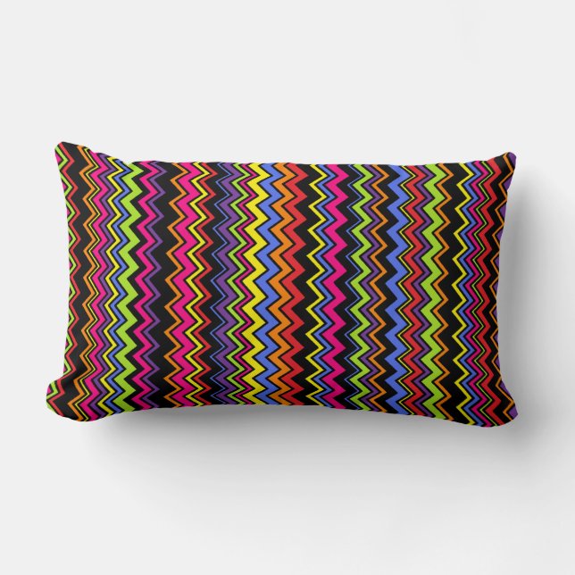 Patchwork Zig-Zag Streifen Lendenkissen (Vorderseite)