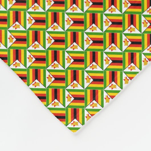 Patchwork Zimbabwe Flag Pattern Fleecedecke (Ecke)