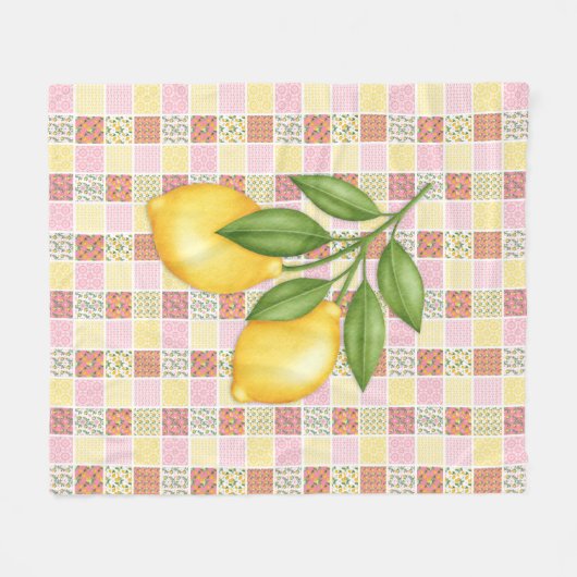 Patchwork-Zitrone Fleecedecke (Vorderseite (Horizontal))