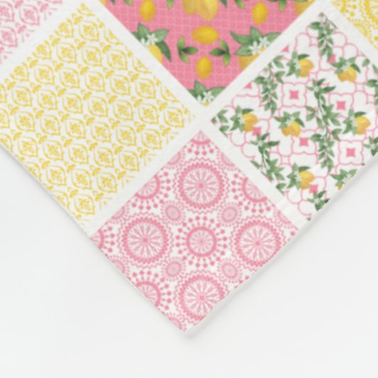Patchwork-Zitrone Fleecedecke (Ecke)